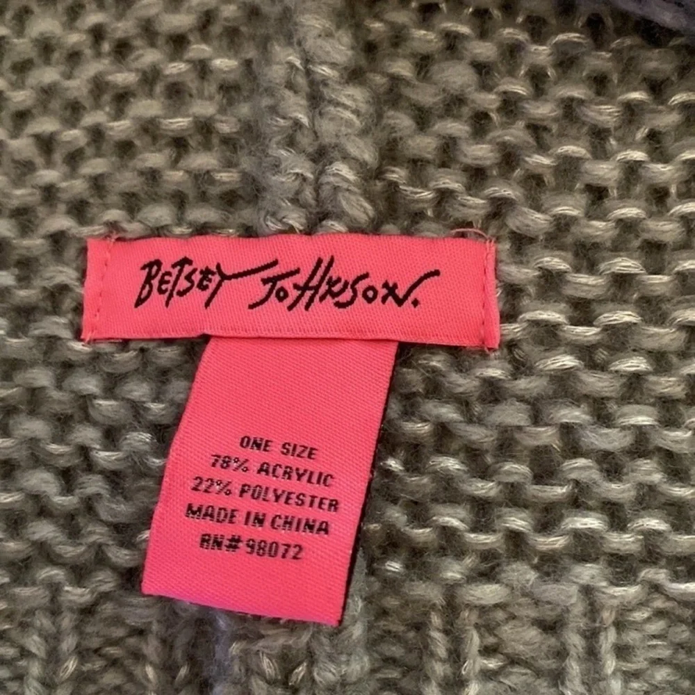 Betsey Johnson knit cowl neck scarf with pearls